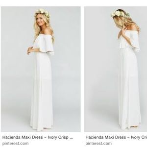 Show me your Mumu hacienda dress in ivory crisp